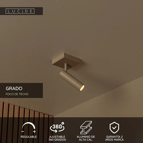 Lucide GRADO - Foco de techo - 1xGU10 (MR11) - Taupe - USP